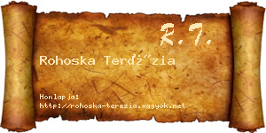 Rohoska Terézia névjegykártya