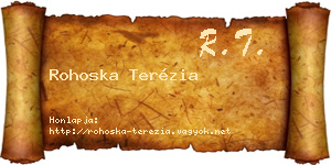 Rohoska Terézia névjegykártya